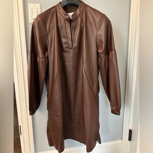 Cartolina faux leather brown dress. Size M